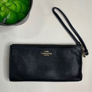 Coach Black Leather Wristlet
